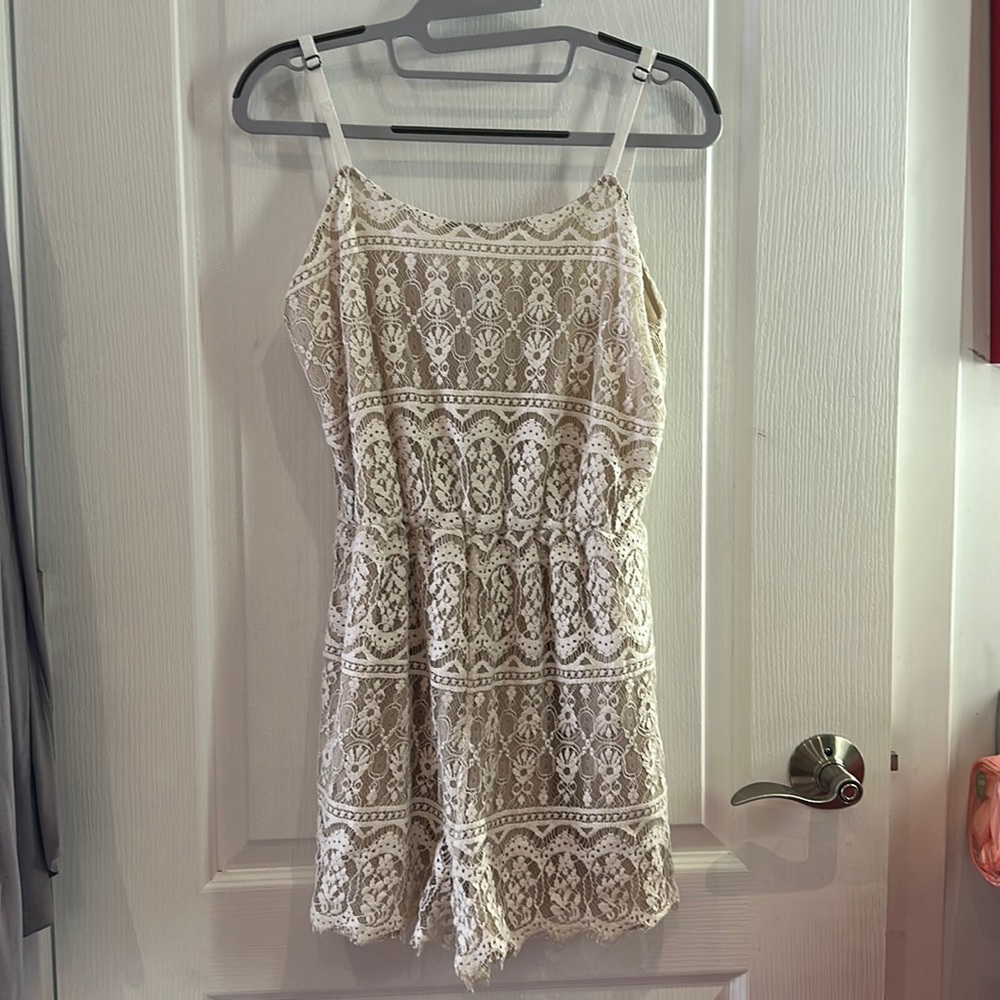 Alice+Olivia white lace romper